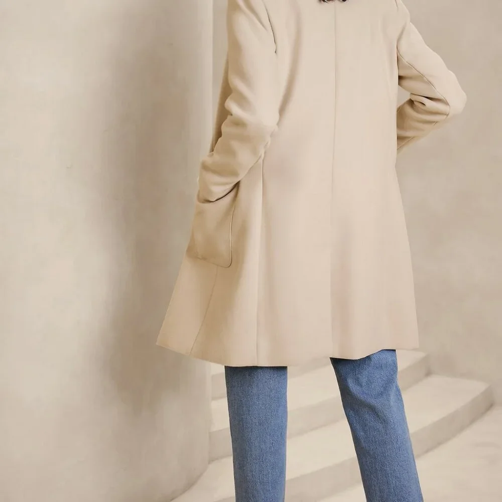 Banana Republic Classic Coat - Cream - NWT - Picture 2 of 8